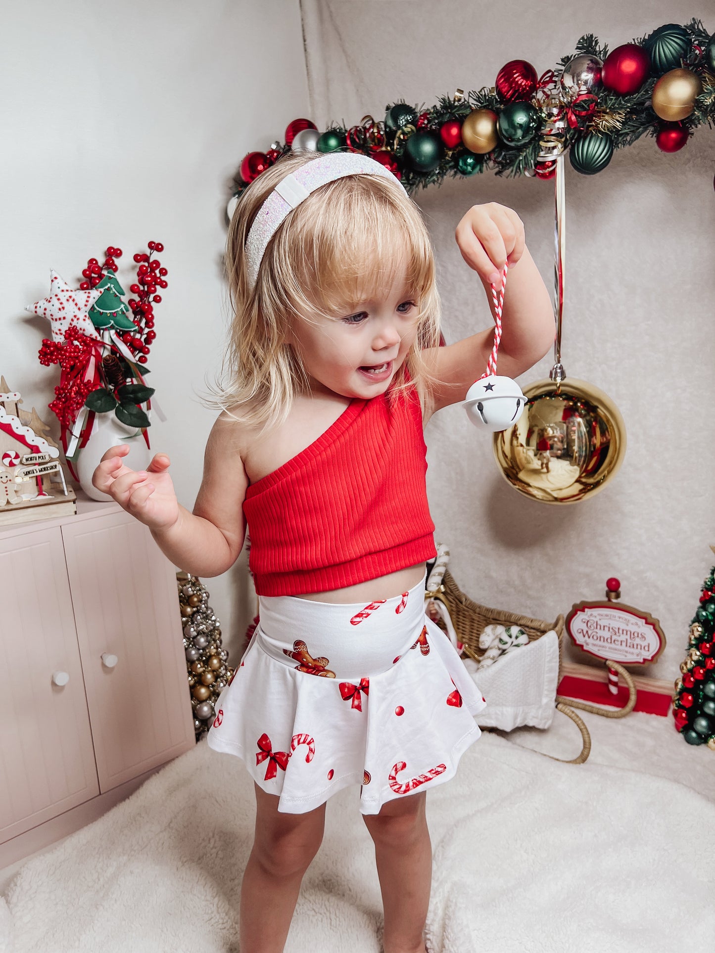 Candy Cane Shoulder Crop