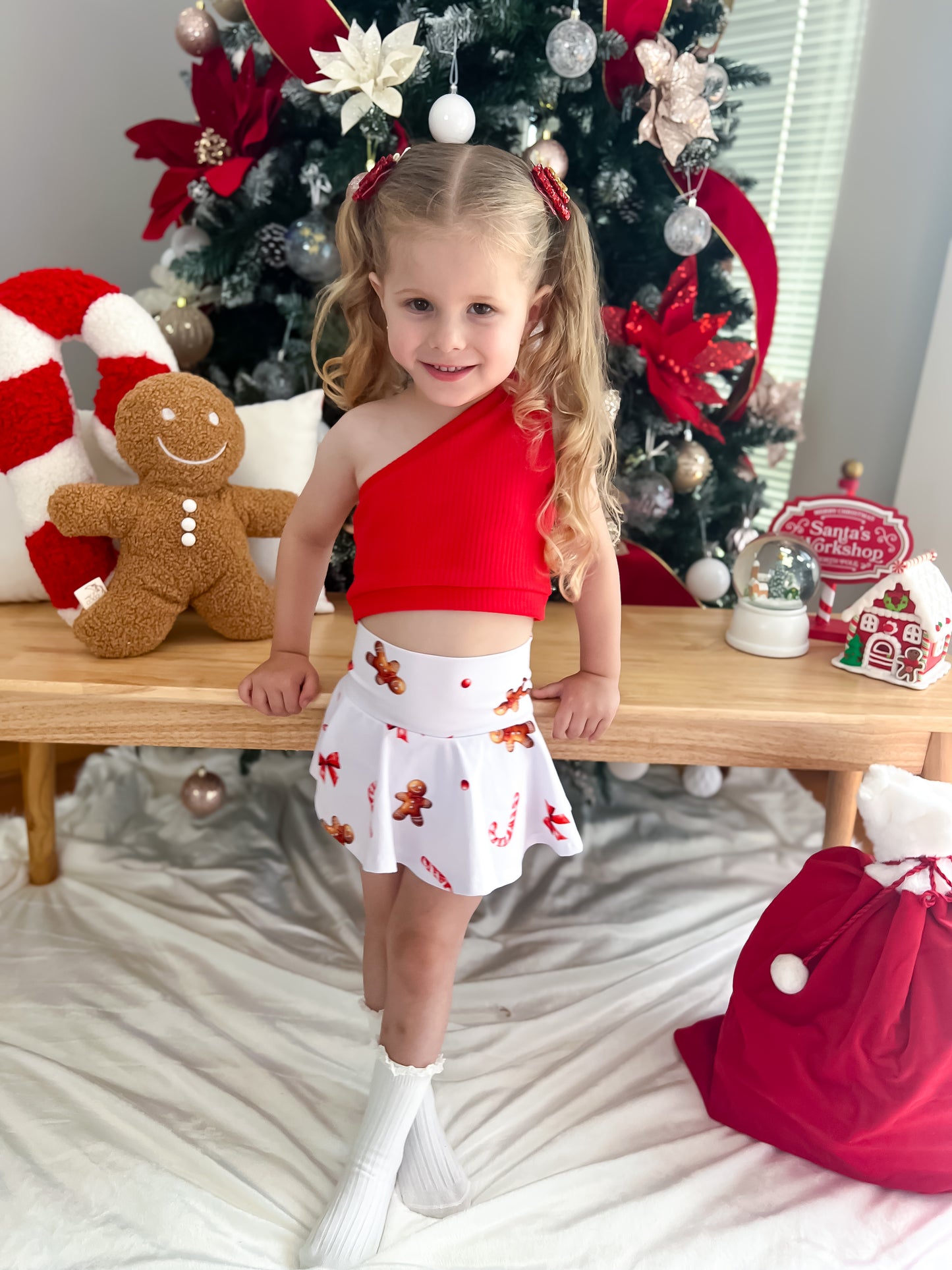 Candy Cane Shoulder Crop