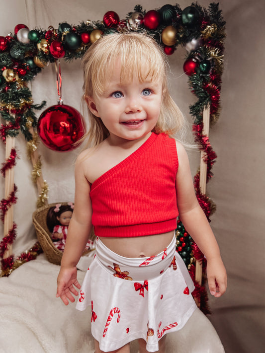 Candy Cane Shoulder Crop