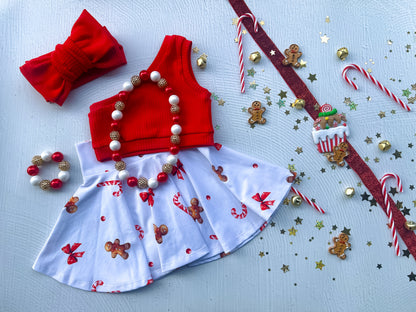 Candy Cane Shoulder Crop